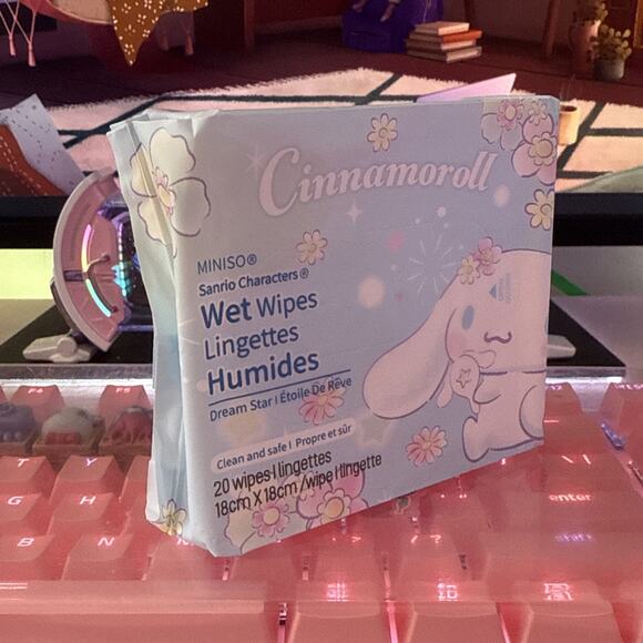 Sanrio Miniso Cinnamoroll Dream Star Wet Wipes 20 Ct Pack Compact Kawaii - Picture 4 of 16